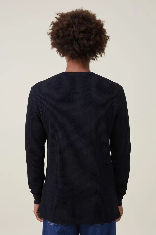Cotton On Tees and Tanks Chunky Waffle Long Sleeve Tshirt Washed Black Waffle 8211 Men Cotton On Tees and Tanks Chunky Waffle Long Sleeve Tshirt Washed Black Waffle 8211 Men