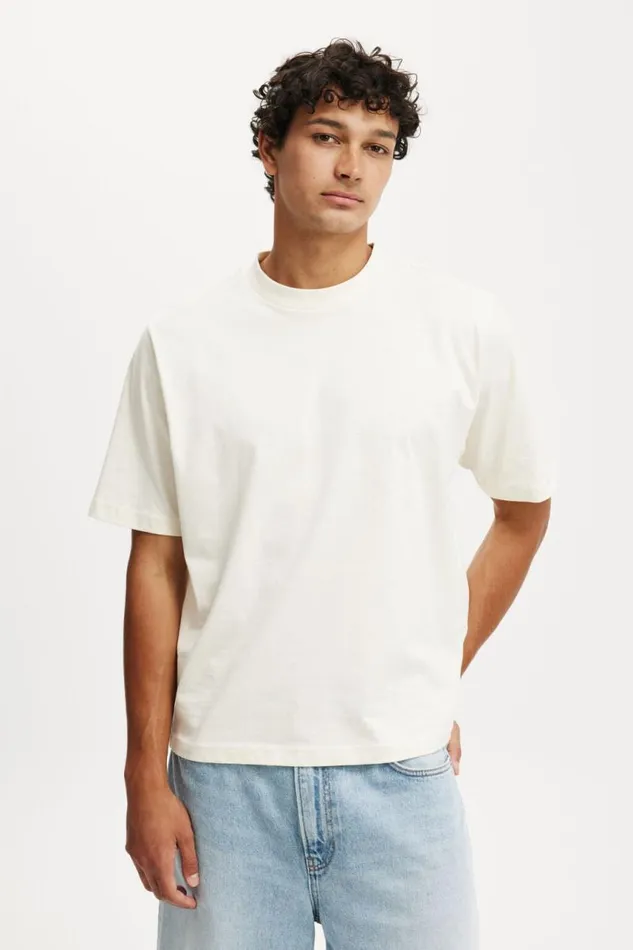 Cotton On Tees and Tanks Cropped Fit TShirt Cream Puff 8211 Men