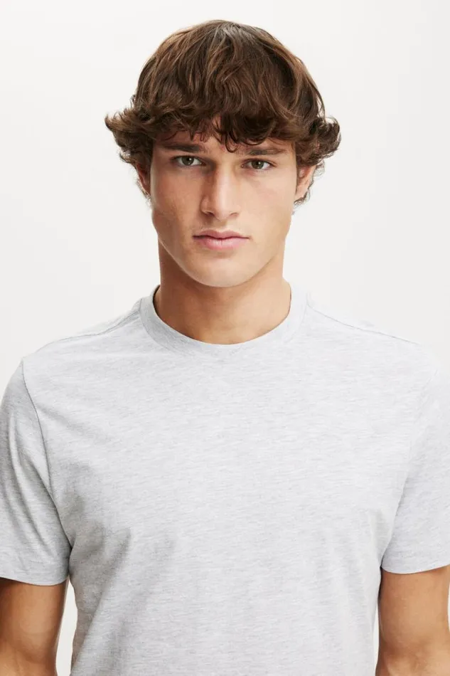 Cotton On Tees and Tanks Cropped Regular Fit TShirt Grey Marle 8211 Men Cotton On Tees and Tanks Cropped Regular Fit TShirt Grey Marle 8211 Men