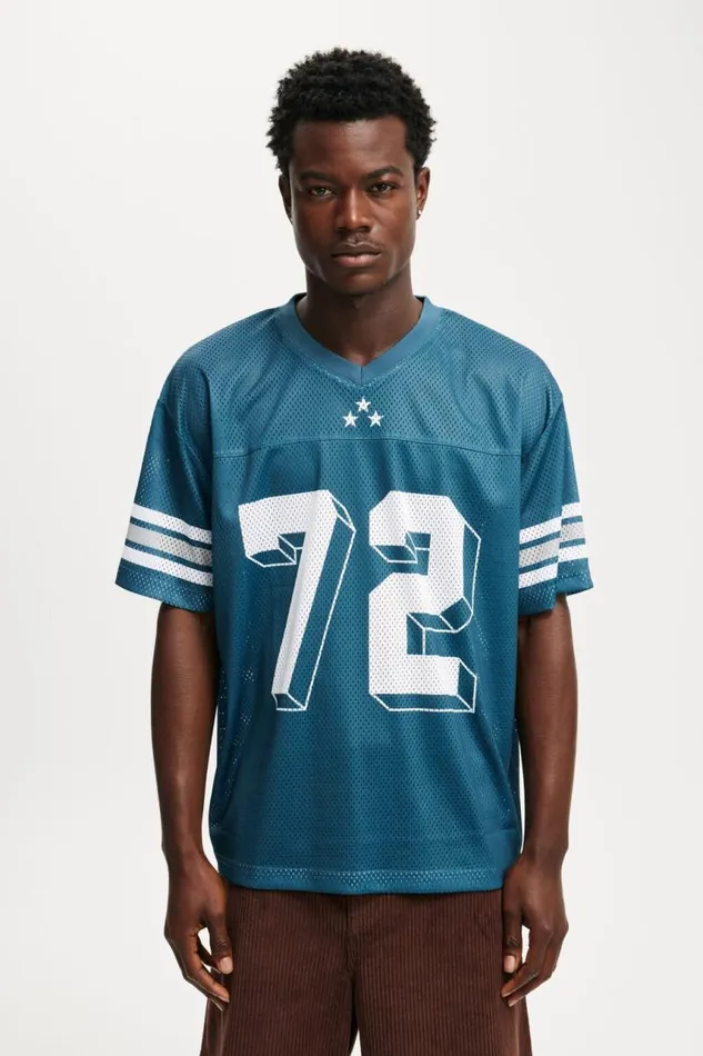 Cotton On Tees and Tanks Football Jersey Moonlight Blue 72 8211 Men