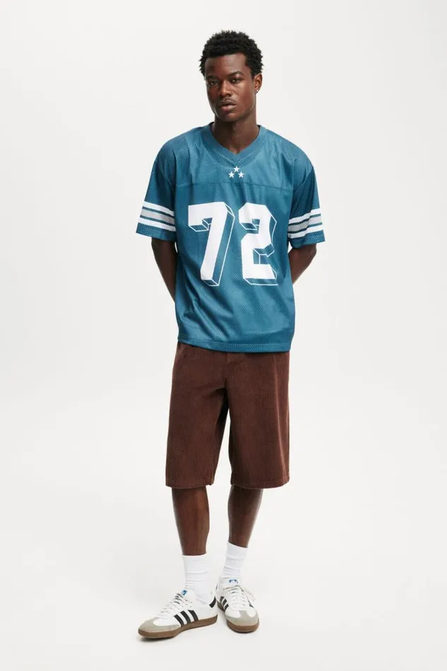 Cotton On Tees and Tanks Football Jersey Moonlight Blue 72 8211 Men Cotton On Tees and Tanks Football Jersey Moonlight Blue 72 8211 Men
