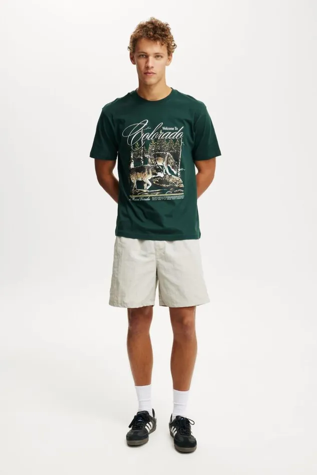 Cotton On Tees and Tanks Loose Fit Art TShirt Pineneedle Greencolorado 8211 Men Cotton On Tees and Tanks Loose Fit Art TShirt Pineneedle Greencolorado 8211 Men