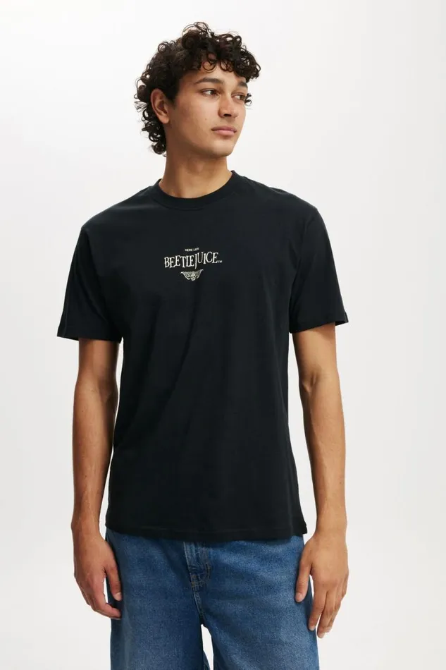 Cotton On Tees and Tanks Loose Fit Movie And Tv TShirt Lcn Wb Blackbeetlejuice 8211 Here Lies 8211 Men Cotton On Tees and Tanks Loose Fit Movie And Tv TShirt Lcn Wb Blackbeetlejuice 8211 Here Lies 8211 Men