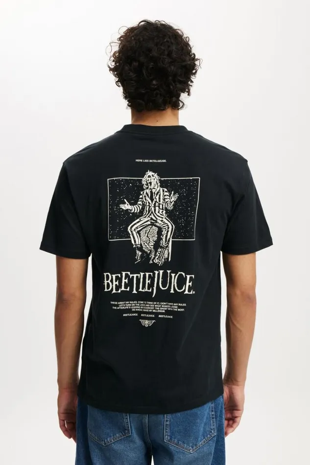 Cotton On Tees and Tanks Loose Fit Movie And Tv TShirt Lcn Wb Blackbeetlejuice 8211 Here Lies 8211 Men Cotton On Tees and Tanks Loose Fit Movie And Tv TShirt Lcn Wb Blackbeetlejuice 8211 Here Lies 8211 Men