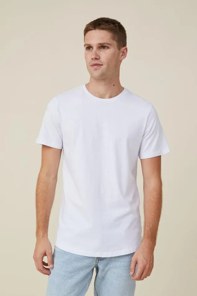 Cotton On Tees and Tanks Organic Longline TShirt White 8211 Men