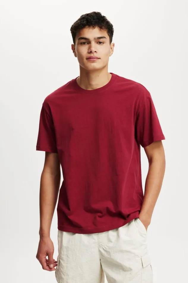 Cotton On Tees and Tanks Organic Loose Fit TShirt Crimson 8211 Men