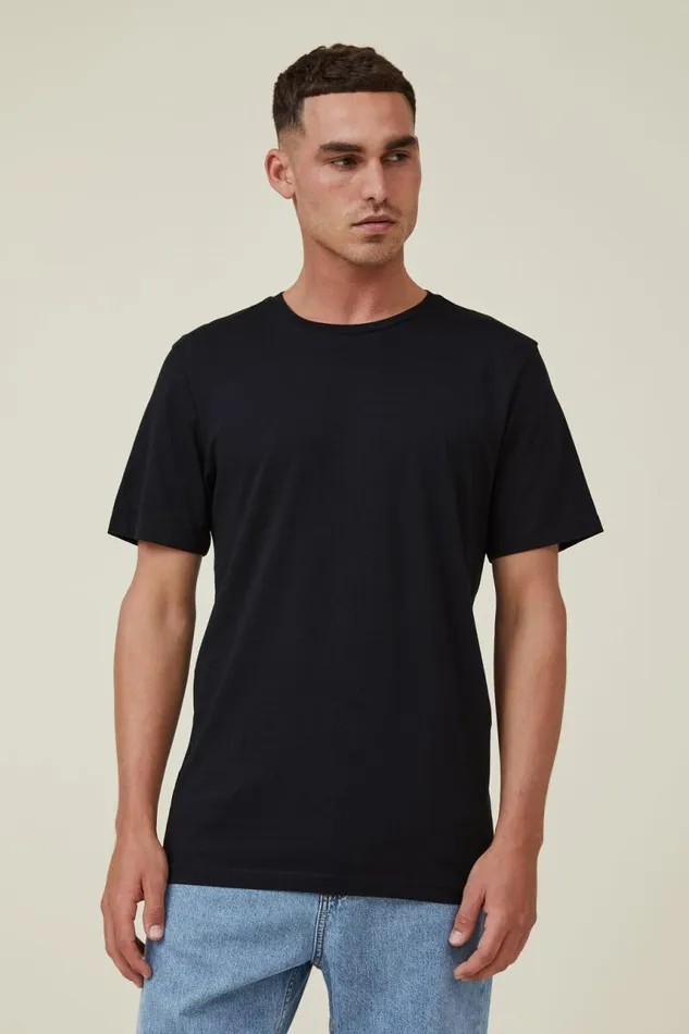 Cotton On Tees and Tanks Organic Regular Fit Crew TShirt Black 8211 Men