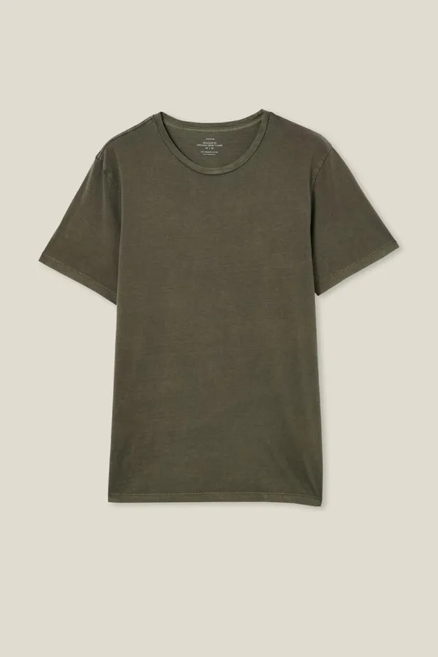 Cotton On Tees and Tanks Organic Regular Fit Crew TShirt Military 8211 Men Cotton On Tees and Tanks Organic Regular Fit Crew TShirt Military 8211 Men
