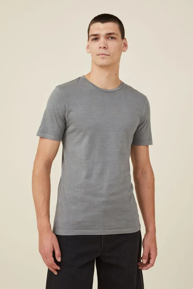Cotton On Tees and Tanks Organic Regular Fit Crew TShirt Slate Stone 8211 Men