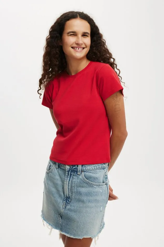 Cotton On Tops 90S Baby Tee Crimson Kiss 8211 Women