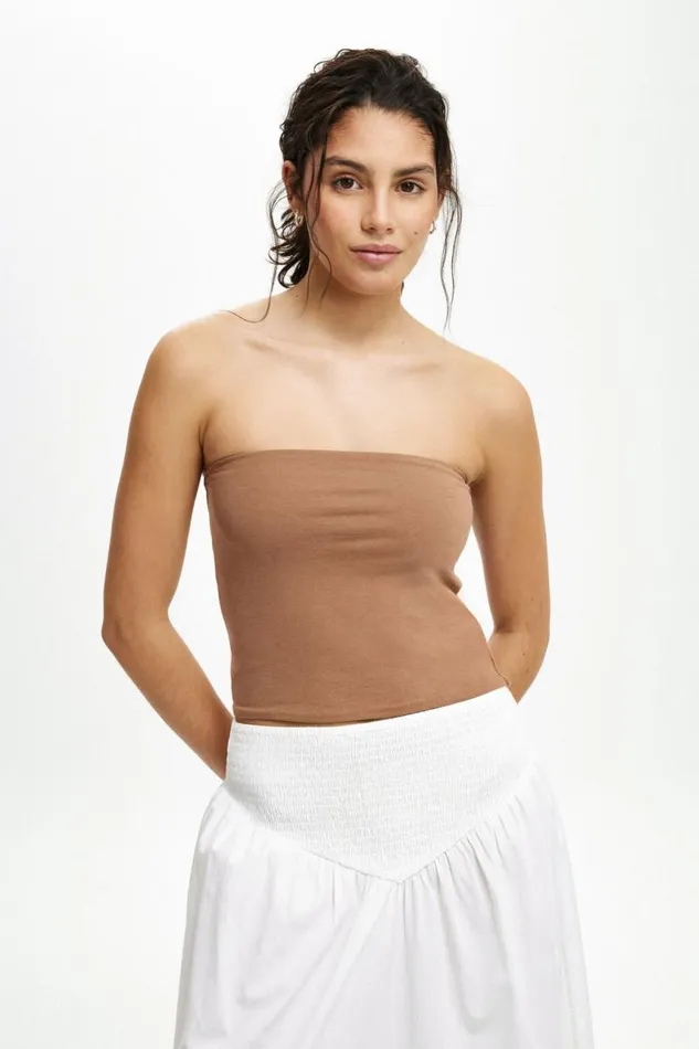 Cotton On Tops All Day Tube Top Baked Clay 8211 Women