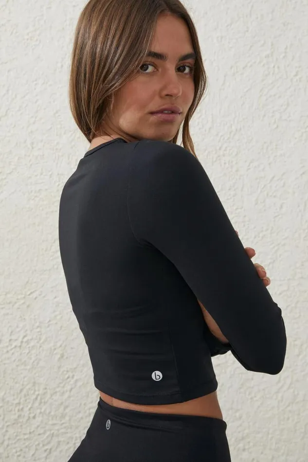 Cotton On TopsandTanks Ultra Soft Fitted Long Sleeve Top Black 8211 Women Cotton On TopsandTanks Ultra Soft Fitted Long Sleeve Top Black 8211 Women