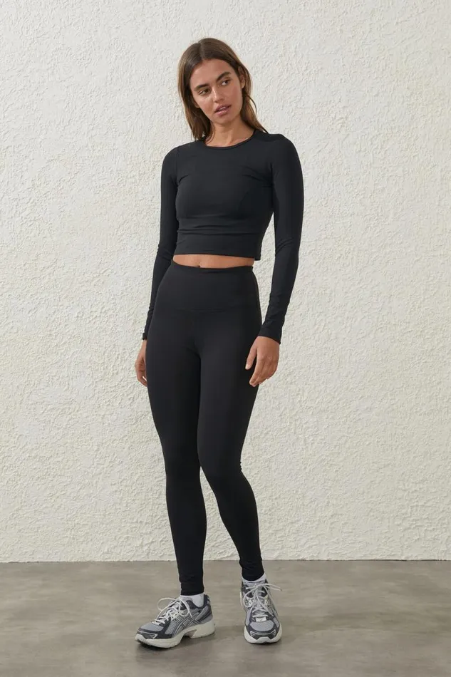 Cotton On TopsandTanks Ultra Soft Fitted Long Sleeve Top Black 8211 Women Cotton On TopsandTanks Ultra Soft Fitted Long Sleeve Top Black 8211 Women