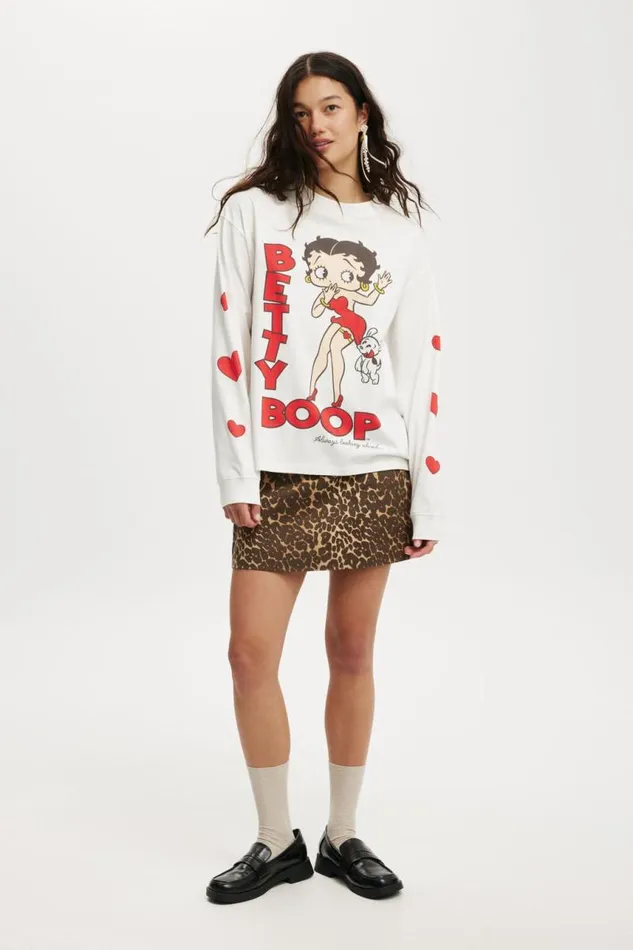 Cotton On Tops License Oversized Long Sleeve Tee Lcn Bbp Betty Boop Oopsvintage White 8211 Women Cotton On Tops License Oversized Long Sleeve Tee Lcn Bbp Betty Boop Oopsvintage White 8211 Women