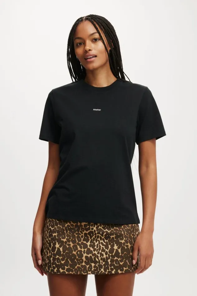 Cotton On Tops Regular Fit Graphic Tee Atelierblack 8211 Women