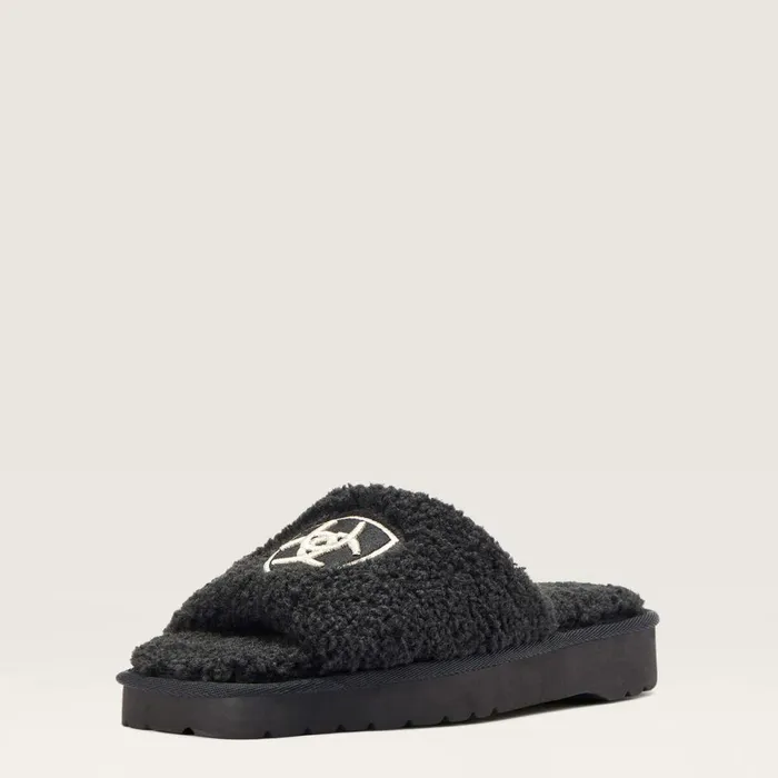 Cozy Chic Square Toe Slipper Fuzzy Black Women Ariat Slippers
