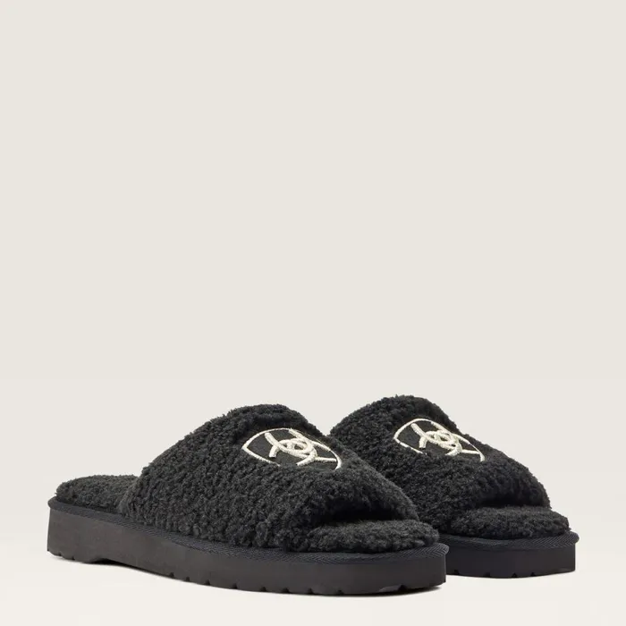 Cozy Chic Square Toe Slipper Fuzzy Black Women Ariat Slippers Cozy Chic Square Toe Slipper Fuzzy Black Women Ariat Slippers