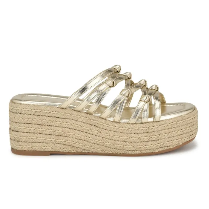 Cristy Espadrille Wedge Sandals Platino Women Nine West Casual