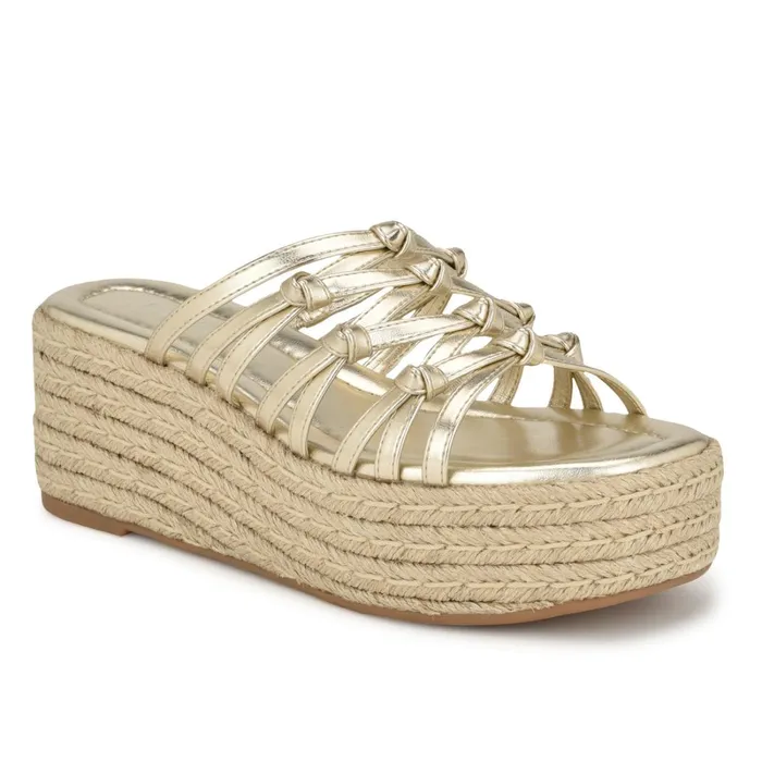 Cristy Espadrille Wedge Sandals Platino Women Nine West Casual