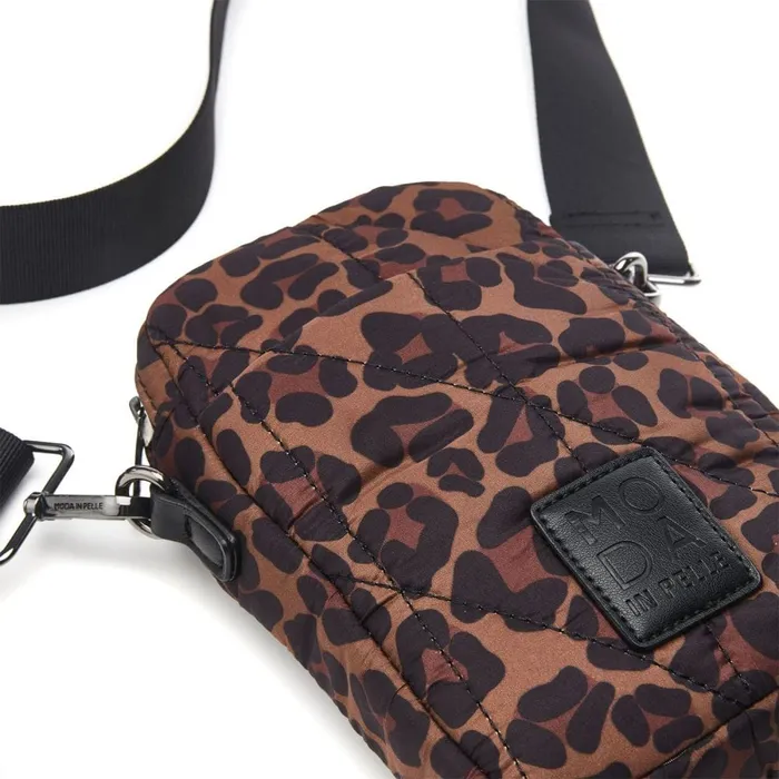 Crossbody Bags Women Moda In Pelle Ashtyn Bag Dark Leopard Nylon