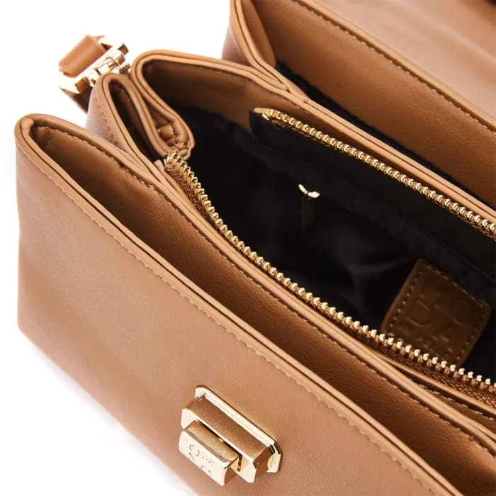 Crossbody Bags Women Moda In Pelle Britney Bag Camel Porvair