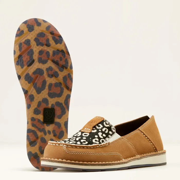 Cruiser Dark Tan Suedecream Cheetah Hair On Women Ariat Shoes and Sneakers