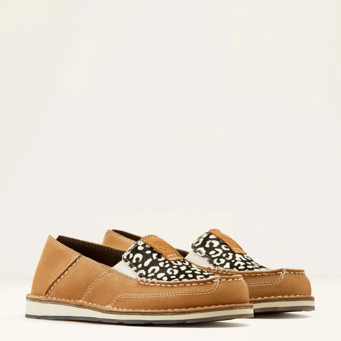 Cruiser Dark Tan Suedecream Cheetah Hair On Women Ariat Shoes and Sneakers