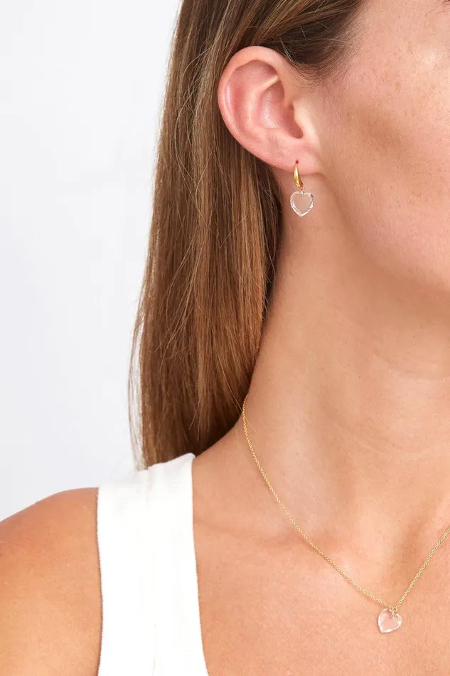 Crystal Heart Huggie Earrings Women Chan Luu Earrings