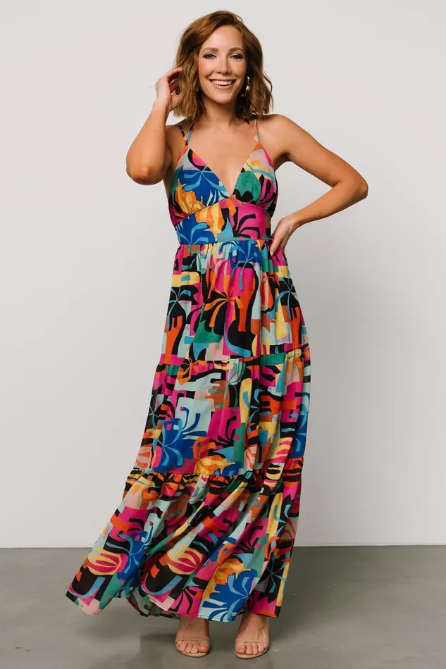 Crystal Maxi Dress Black Multi Print Women Baltic Born Maxi Dresses