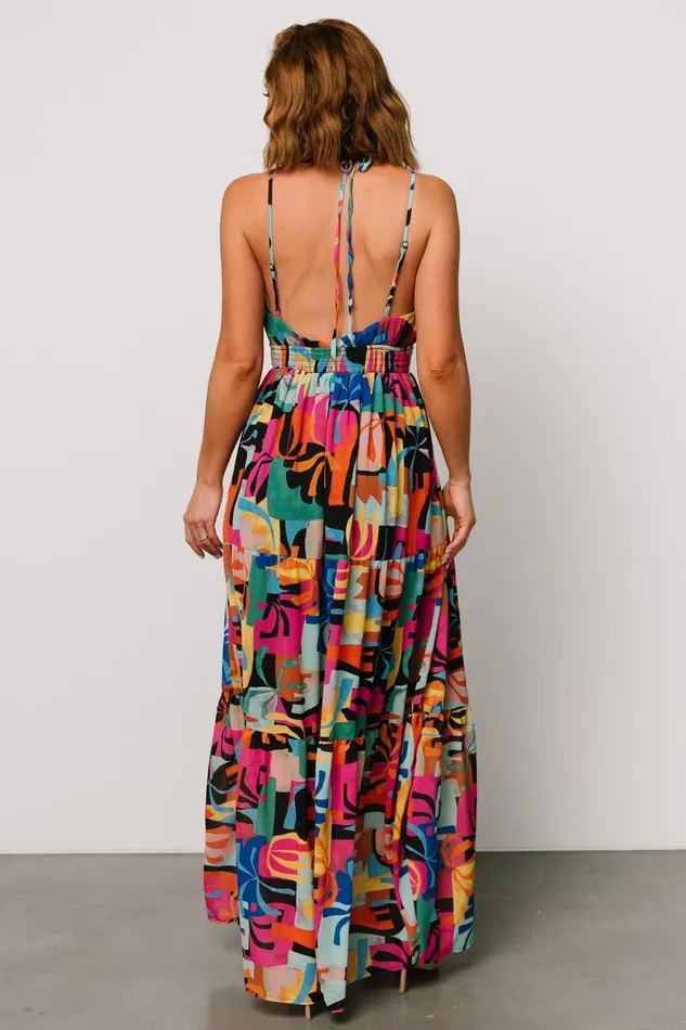 Crystal Maxi Dress Black Multi Print Women Baltic Born Maxi Dresses Crystal Maxi Dress Black Multi Print Women Baltic Born Maxi Dresses
