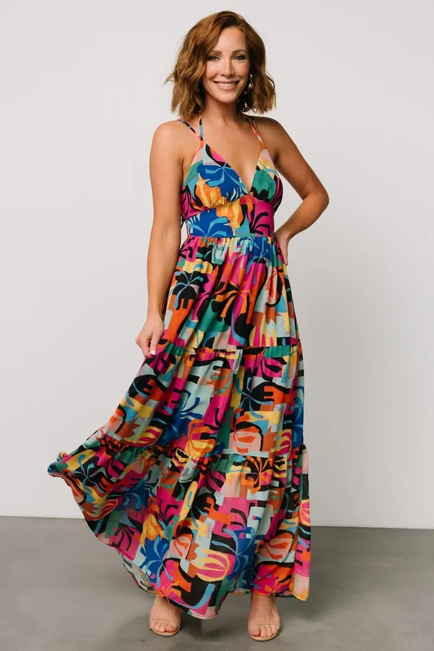 Crystal Maxi Dress Black Multi Print Women Baltic Born Maxi Dresses Crystal Maxi Dress Black Multi Print Women Baltic Born Maxi Dresses