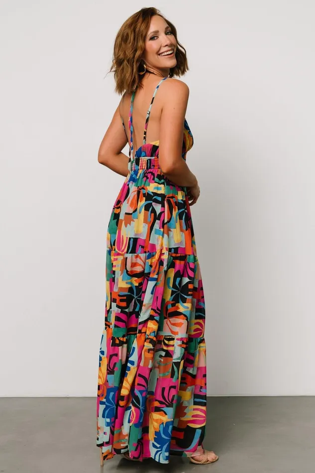 Crystal Maxi Dress Black Multi Print Women Baltic Born Maxi Dresses Crystal Maxi Dress Black Multi Print Women Baltic Born Maxi Dresses