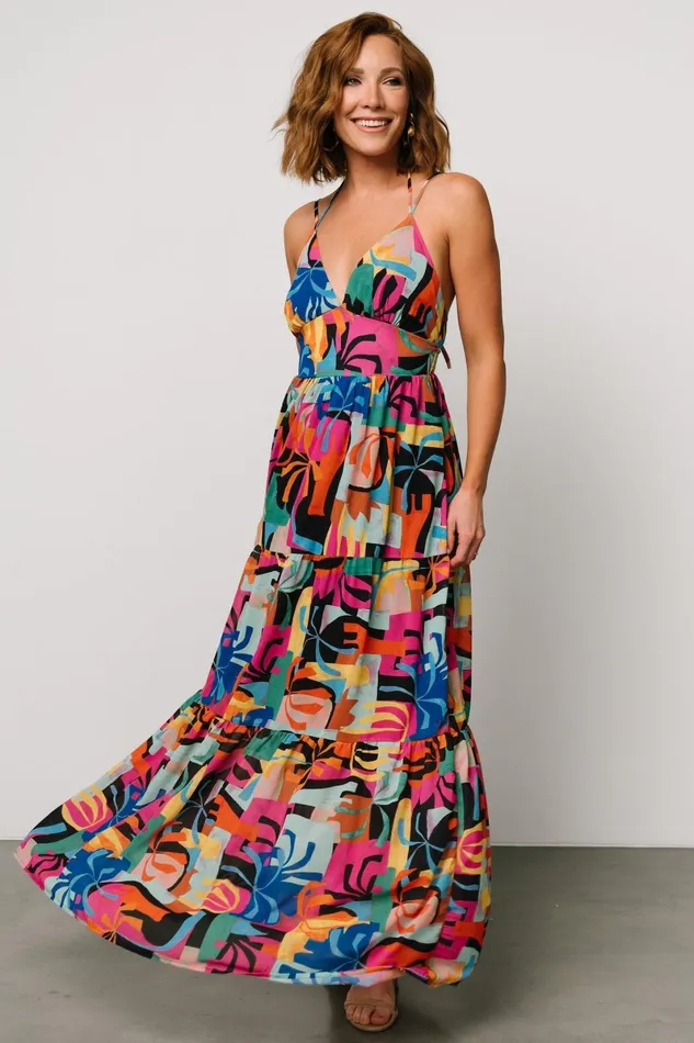 Crystal Maxi Dress Black Multi Print Women Baltic Born Maxi Dresses Crystal Maxi Dress Black Multi Print Women Baltic Born Maxi Dresses