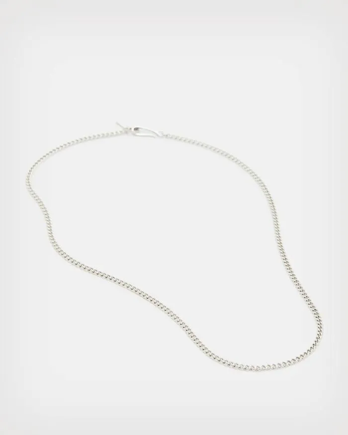 Curb Sterling Silver Chain Warm Silver Men AllSaints Accessories