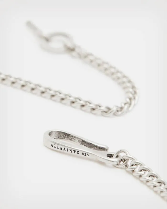 Curb Sterling Silver Chain Warm Silver Men AllSaints Accessories