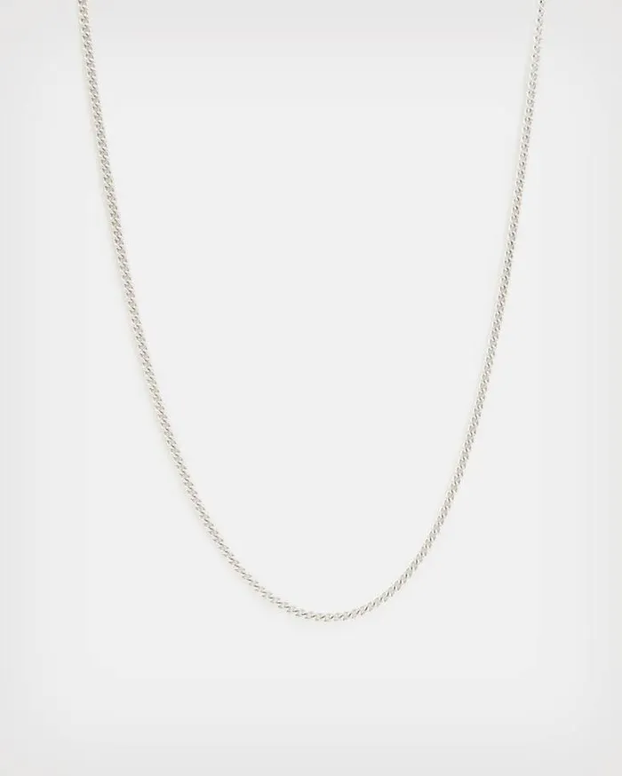 Curb Sterling Silver Chain Warm Silver Men AllSaints Jewelry