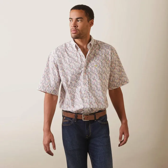 Danon Classic Fit Shirt White Men Ariat Button Down Shirts