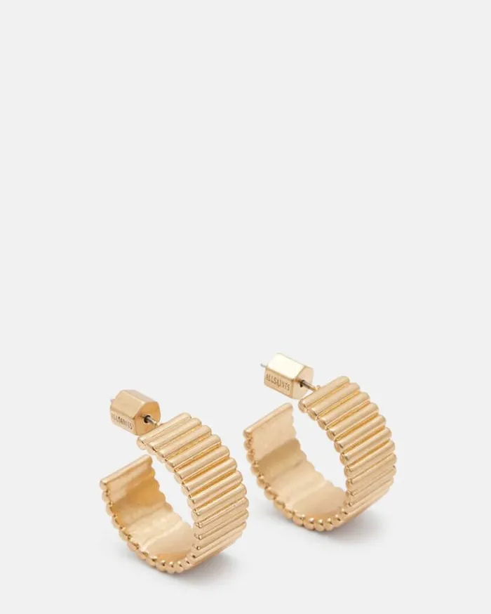 Darcy Chunky Gold Tone Hoop Earrings Warm Brass Women AllSaints Jewelry