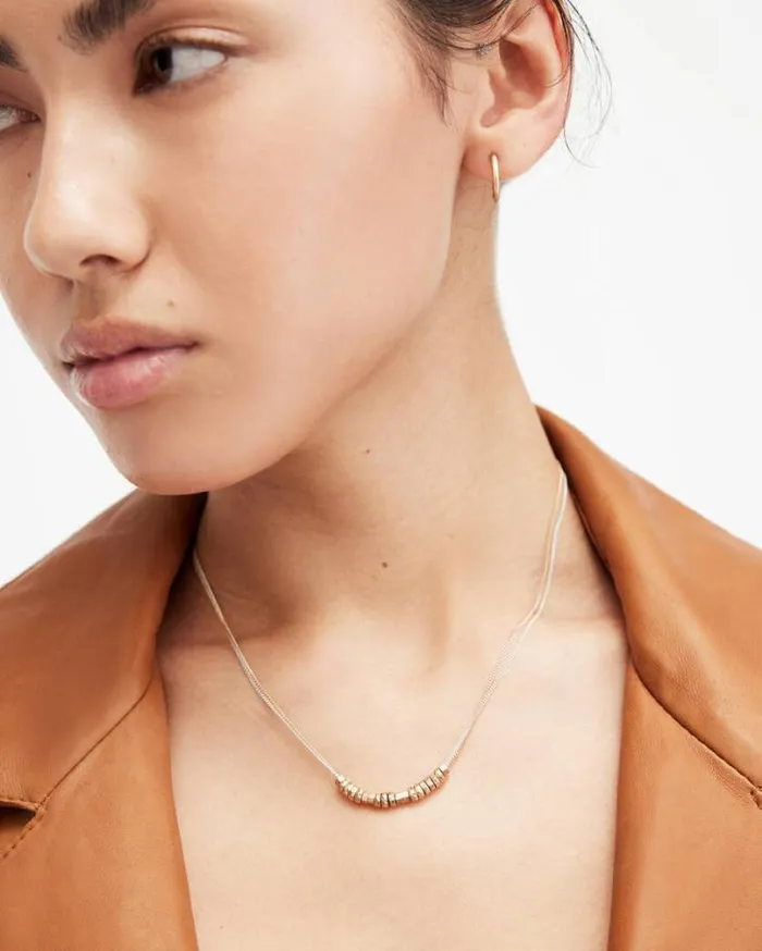 Darcy Two Tone Beaded Necklace Wrm Braswrm Slver Women AllSaints Jewelry