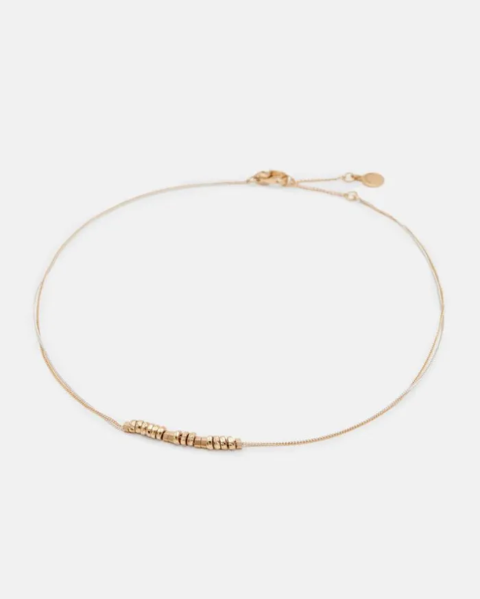 Darcy Two Tone Beaded Necklace Wrm Braswrm Slver Women AllSaints Jewelry
