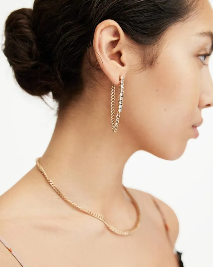 Della Crystal Curb Chain Earrings Warm Brasscrystal Women AllSaints Accessories Della Crystal Curb Chain Earrings Warm Brasscrystal Women AllSaints Accessories
