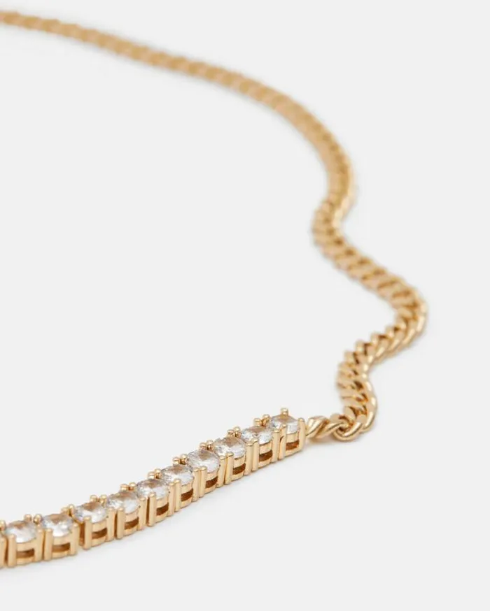 Della Crystal Curb Chain Necklace Warm Brasscrystal Women AllSaints Accessories Della Crystal Curb Chain Necklace Warm Brasscrystal Women AllSaints Accessories