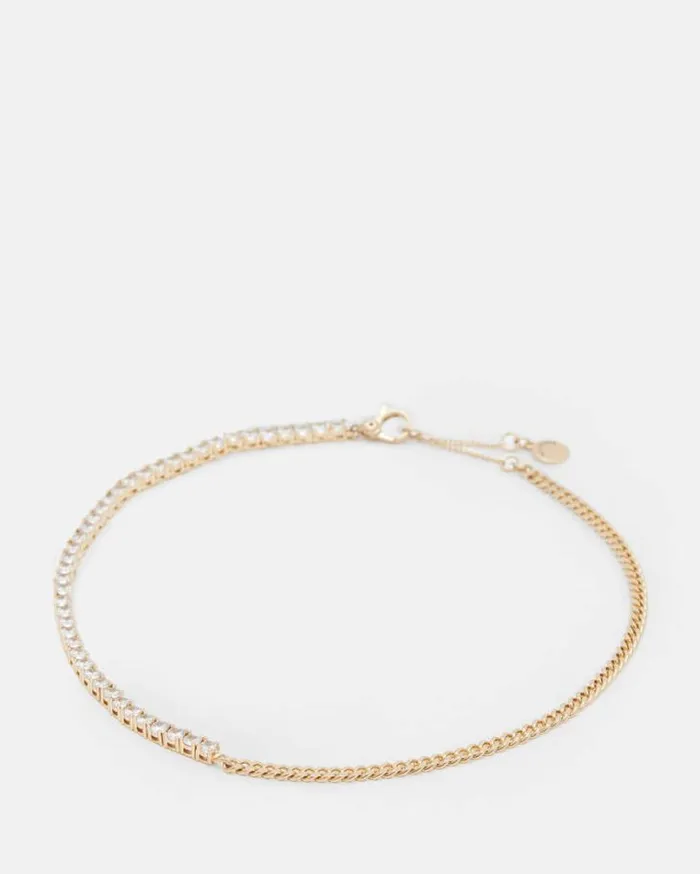 Della Crystal Curb Chain Necklace Warm Brasscrystal Women AllSaints Accessories Della Crystal Curb Chain Necklace Warm Brasscrystal Women AllSaints Accessories