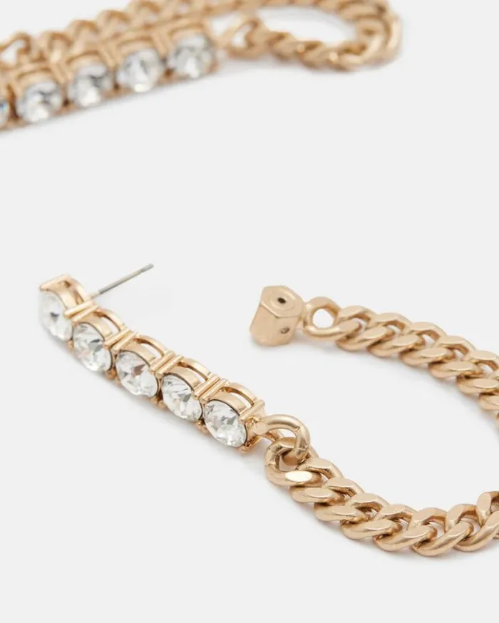 Delmy Crystal Curb Chain Earrings Warm Brasscrystal Women AllSaints Accessories Delmy Crystal Curb Chain Earrings Warm Brasscrystal Women AllSaints Accessories