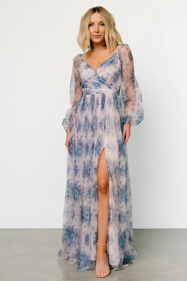 Desiree Tulle Maxi Dress Natural Slate Floral Women Baltic Born Tulle Styles