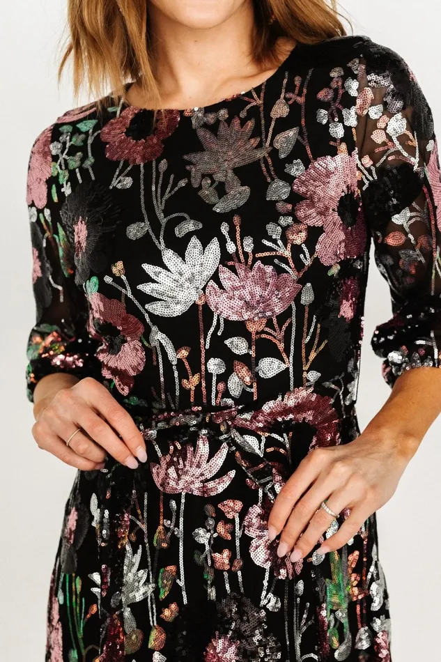 Destiny Sequin Maxi Dress Black Multi Women Baltic Born Mother Of The Bride