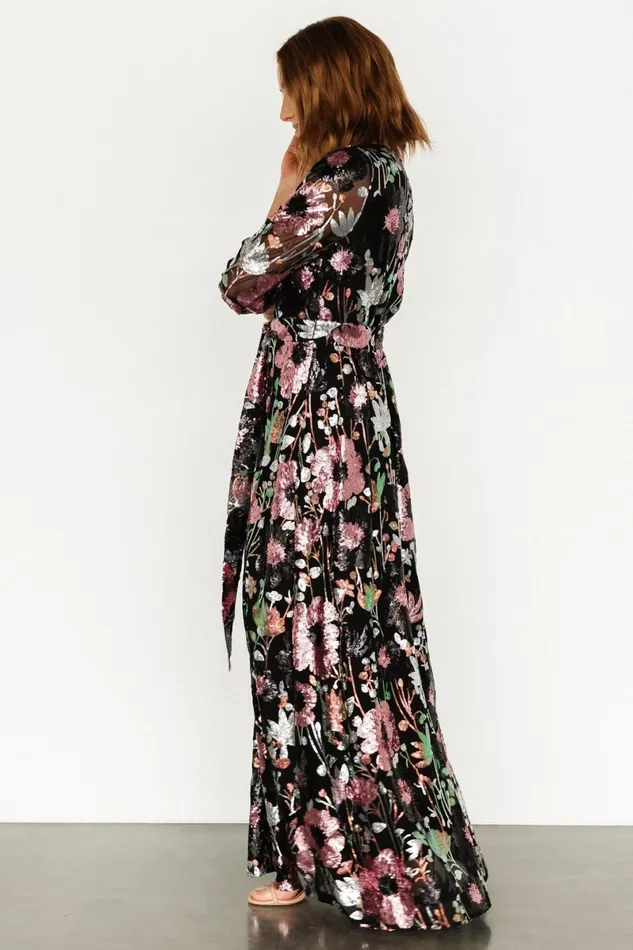 Destiny Sequin Maxi Dress Black Multi Women Baltic Born Mother Of The Bride