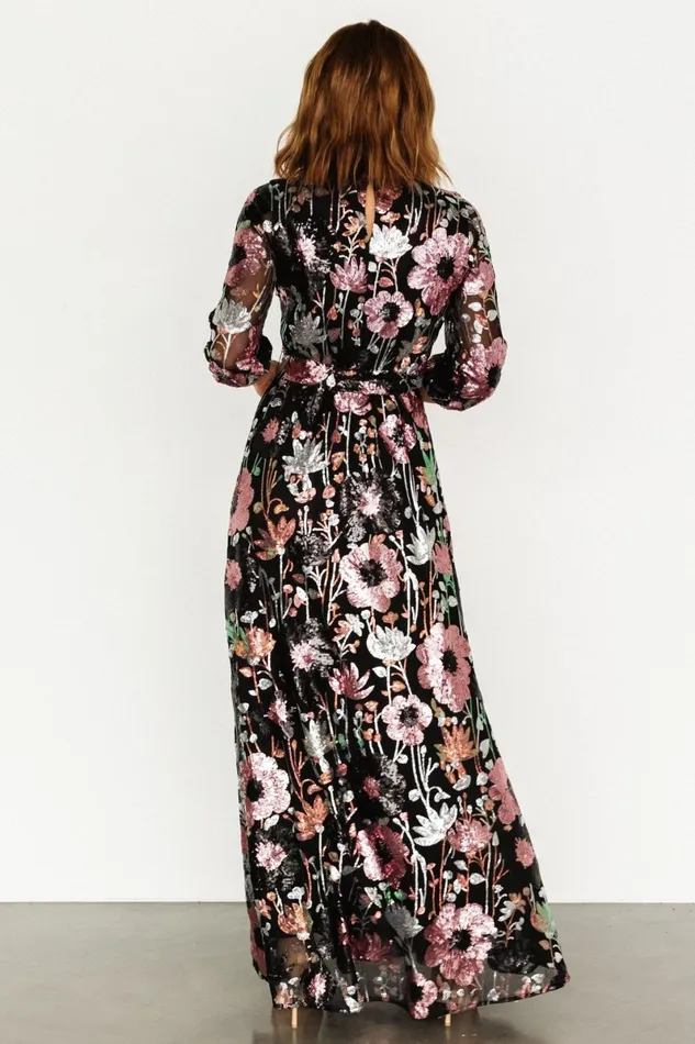 Destiny Sequin Maxi Dress Black Multi Women Baltic Born Mother Of The Bride
