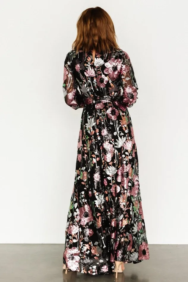 Destiny Sequin Maxi Dress Black Multi Women Baltic Born Mother Of The Bride