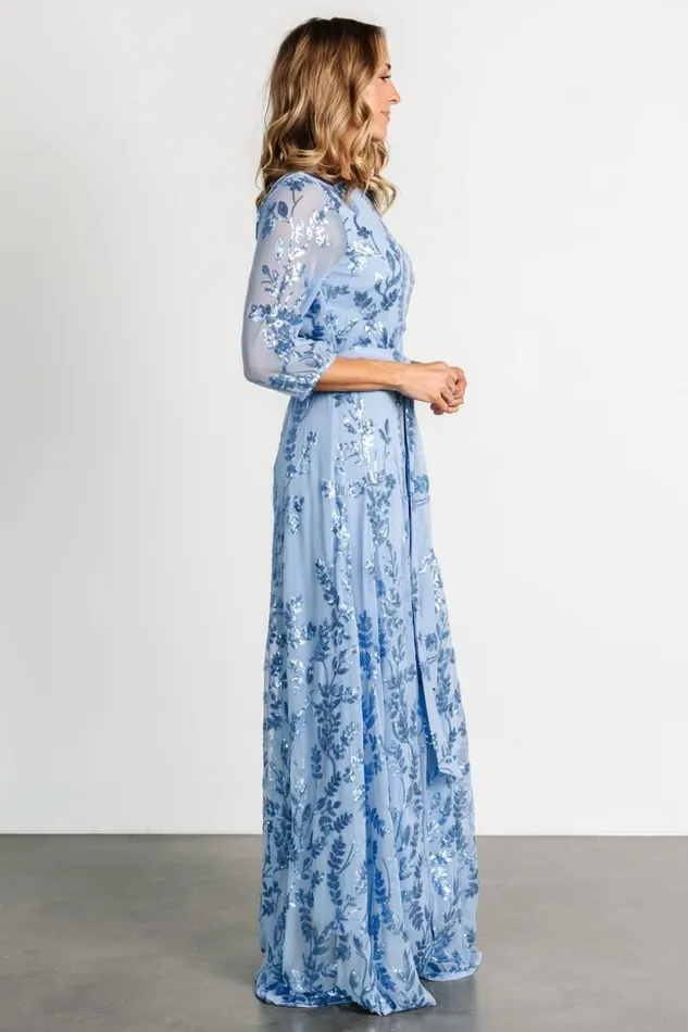 Destiny Sequin Maxi Dress Blue Women Baltic Born Wedding Guest Destiny Sequin Maxi Dress Blue Women Baltic Born Wedding Guest